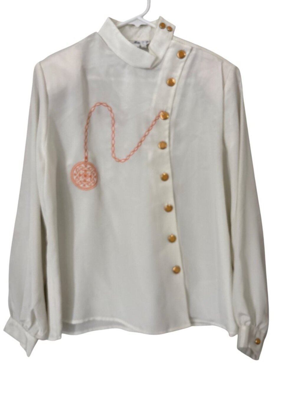 Vintage 90s Mariani Shirt Size 16 Embroidered Button White Retro Deadstock NEW